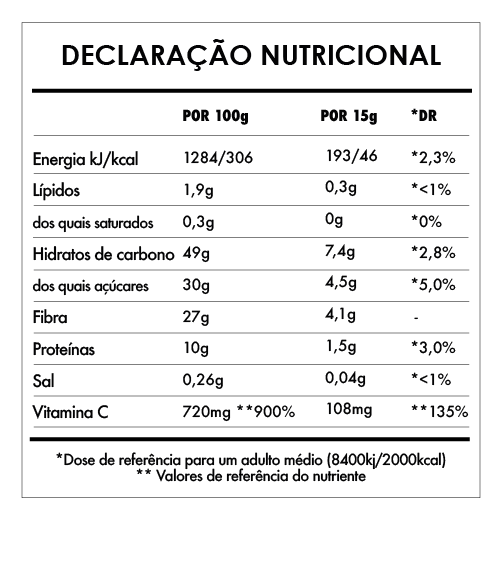 Tabela Nutricional - Super Vegan Boost